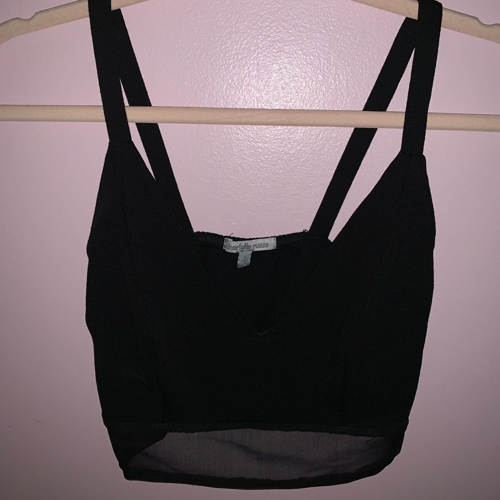 Black Mesh Crop